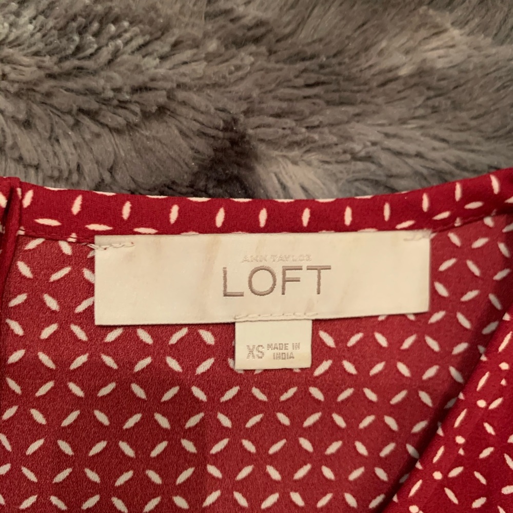 Red LOFT Button Back Tank Top - Picture 4 of 4